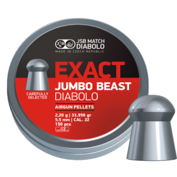 JSB Jumbo Beast Diabolo, .22 Cal, 34 Grains, 150ct